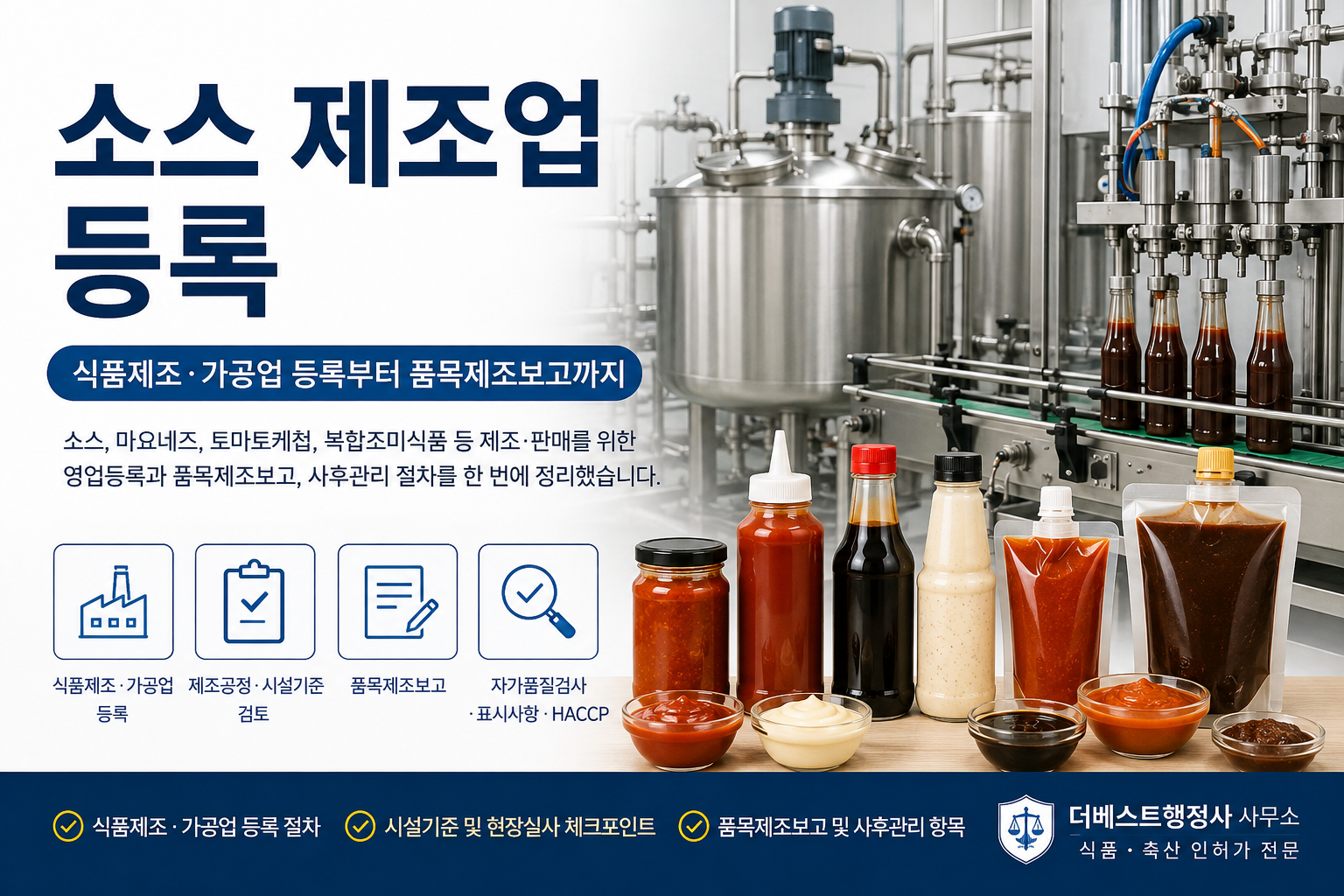 소스 제조업 식품제조가공업 등록 및 품목제조보고 안내