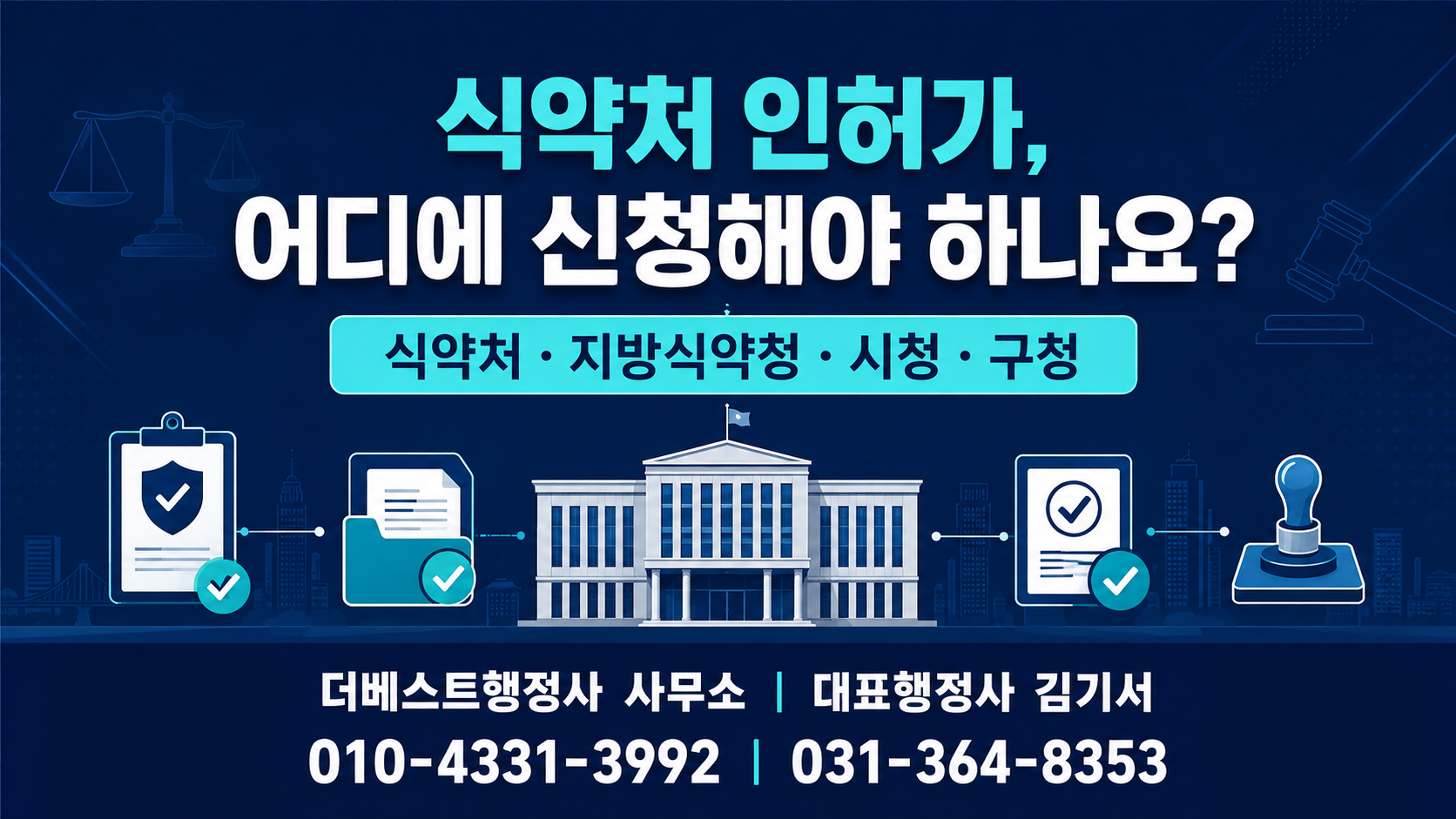 식약처 인허가 신청기관과 식약처·지방식약청·시청·구청의 업무 차이