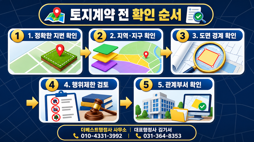 토지계약 전 지번 지역·지구 도면 경계 행위제한 관계부서 확인 순서