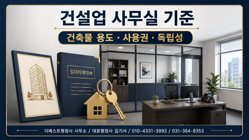건설업 사무실의 건축물 용도 사용권 독립성 확인